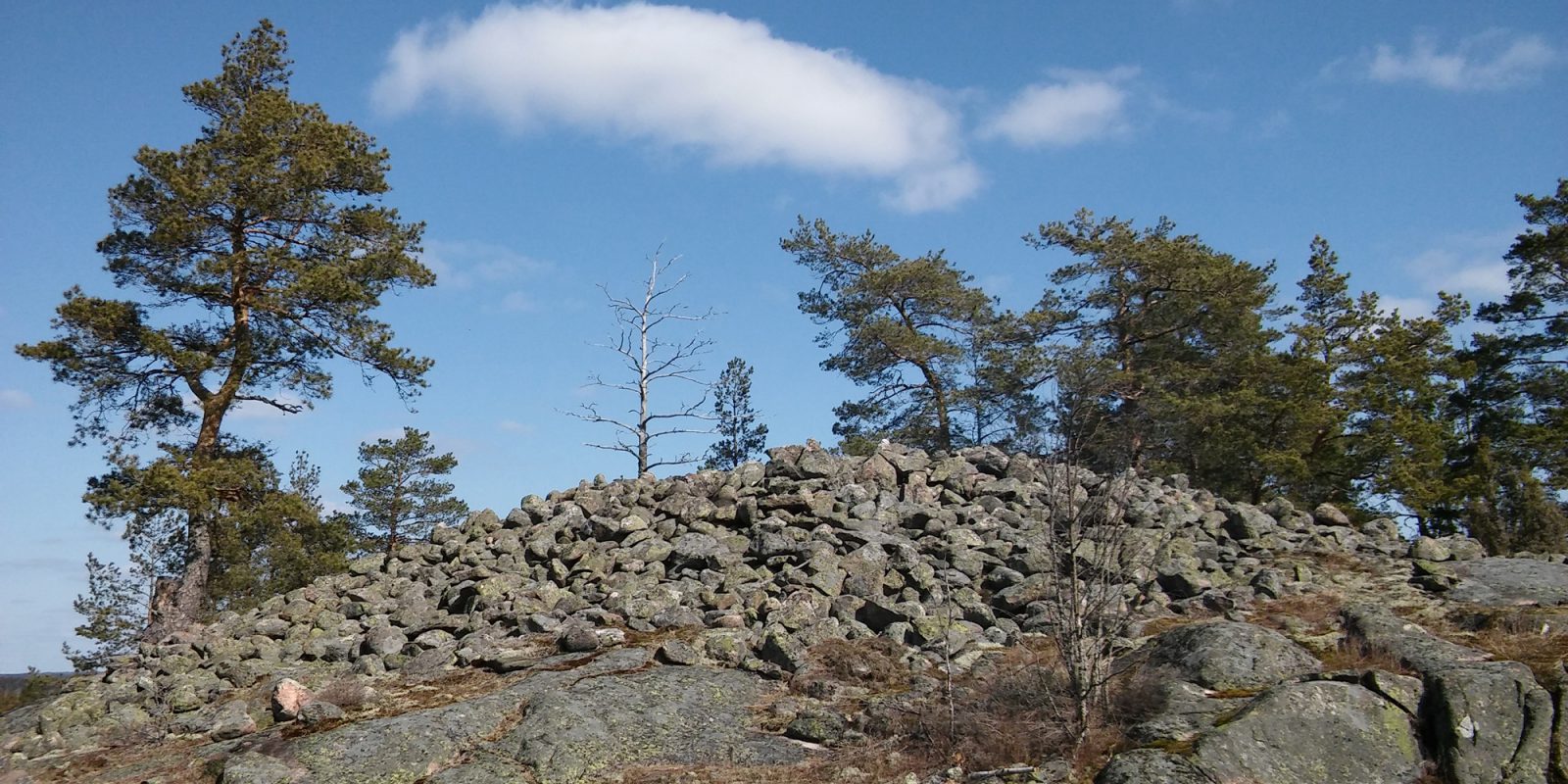 Muinaishauta, kivikasa korkealla paikalla.. Kuvaaja: Päivi Maaranen, Museovirasto Muinaishauta, kivikasa korkealla paikalla.. Kuvaaja: Päivi Maaranen, Museovirasto