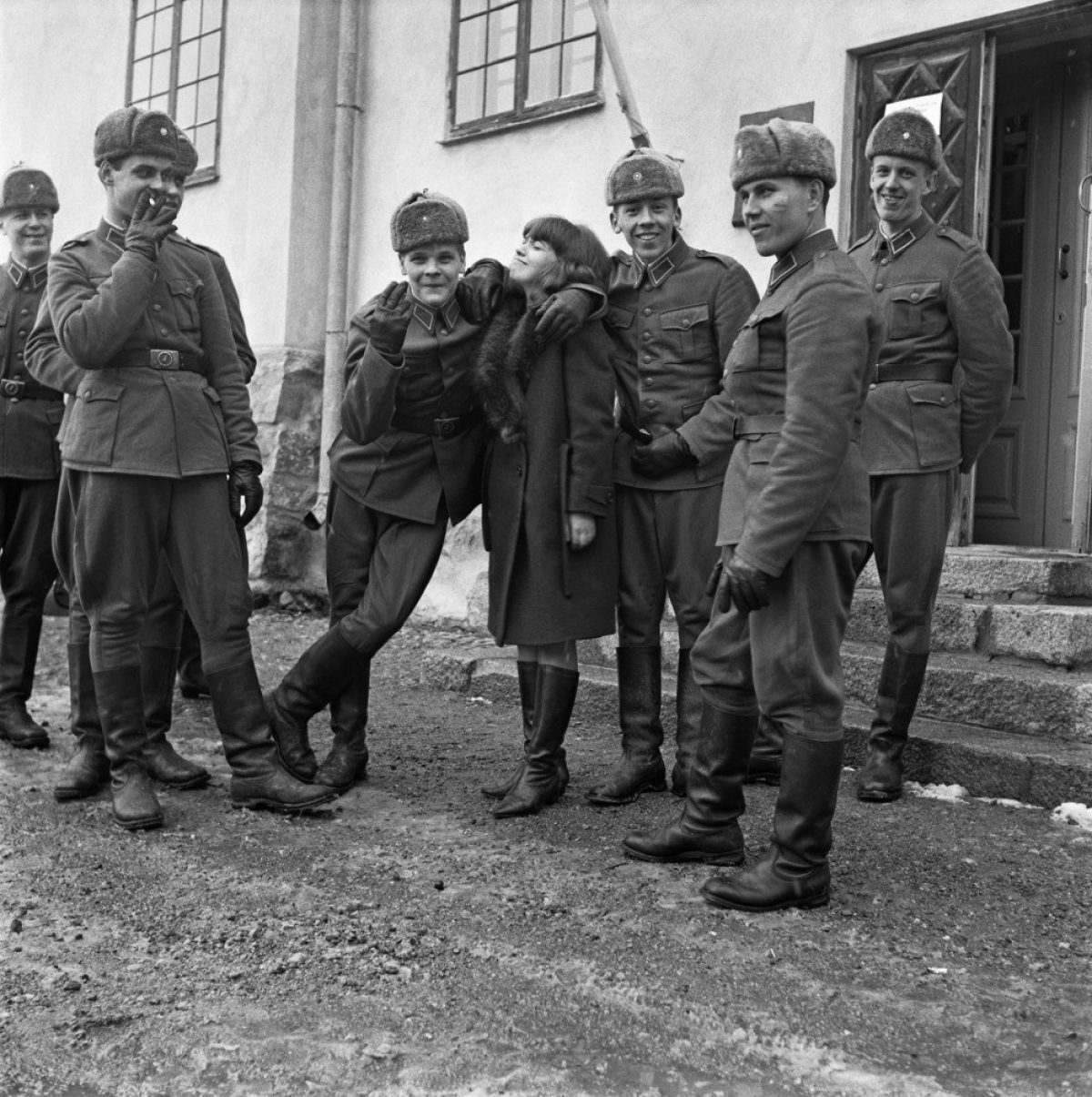 Nylands jägarbataljon i Borgå. Borgåbladet 27.3.1965. Leif Wikström / Östnyland Borgåbladet / Journalistiska bildarkivet JOKA / Museiverket