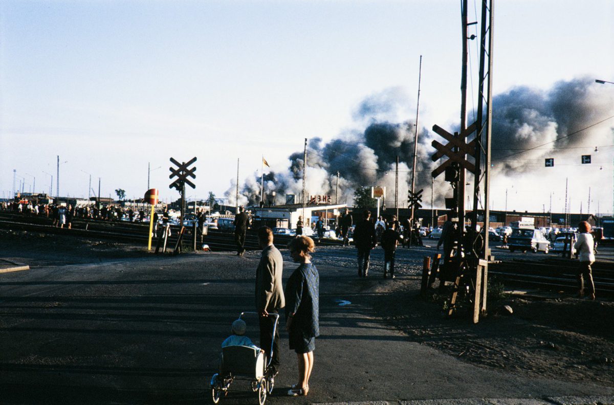 Eldsvåda i Helsingfors 1964. Bild: H. A. Turja, Historiska bildsamlingarna, Museiverket