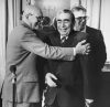 Urho Kekkosella (vas.) on tapaaminen Neuvostoliiton johtaja Leonid Brežnevin kanssa presidentinlinnassa 31.7.1975. Kuva: PF-team / Pressfoto Zeeland / JOKA / Museovirasto. Objektinumero: JOKAPF3AiV02C:6