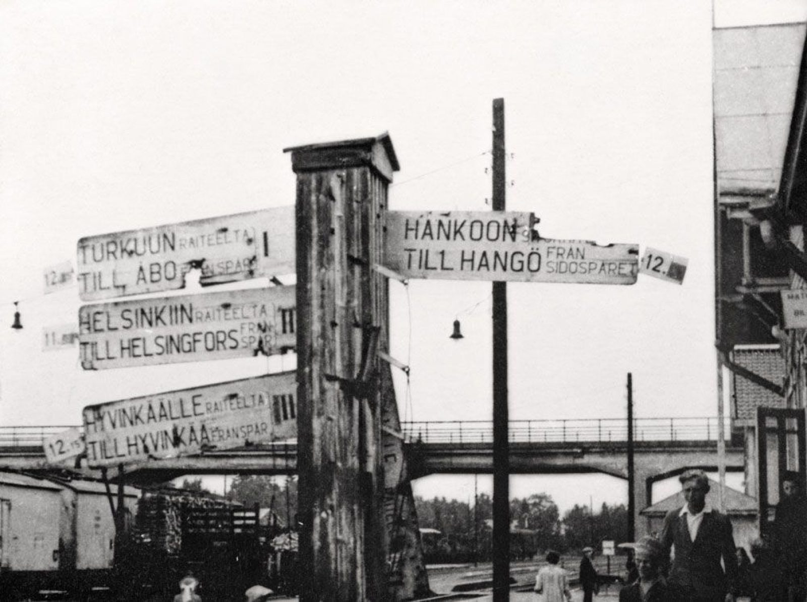 The railway station, 1947. Image: Unknown photographer / Västra Nyland / Press Photo Archive JOKA / Finnish Heritage Agency. Objektinumero: JOKAVN3A2_06:2