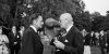 Olof Palme ja Urho Kekkonen keskustelevat Euroopan turvallisuus- ja yhteistyökonferenssi Etykin illallisilla Helsingin Kalastajatorpalla 31.7.1975 (kuva rajattu), Pressfoto Zeeland / JOKA / Museovirasto. Objektinumero: JOKAPF3AiV02B:14
