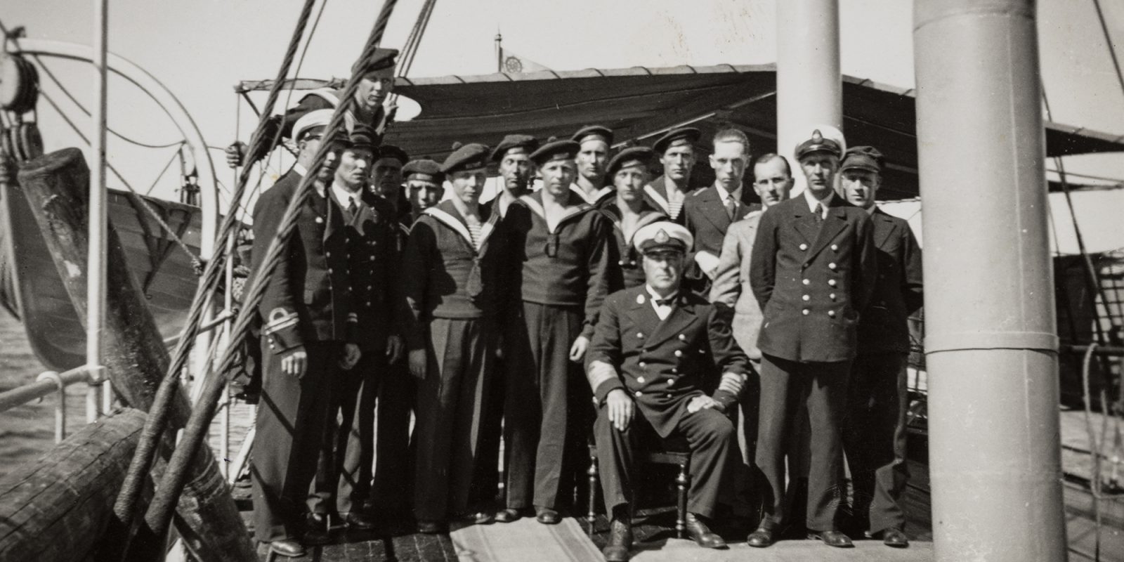The crew on the deck of the steamboat Sextant in 1935 (cropped image), The Finnish Maritime Museum’s Picture Collection / Finnish Heritage Agency. Objektinumero: SMK201505:8 The crew on the deck of the steamboat Sextant in 1935 (cropped image), The Finnish Maritime Museum’s Picture Collection / Finnish Heritage Agency. Objektinumero: SMK201505:8