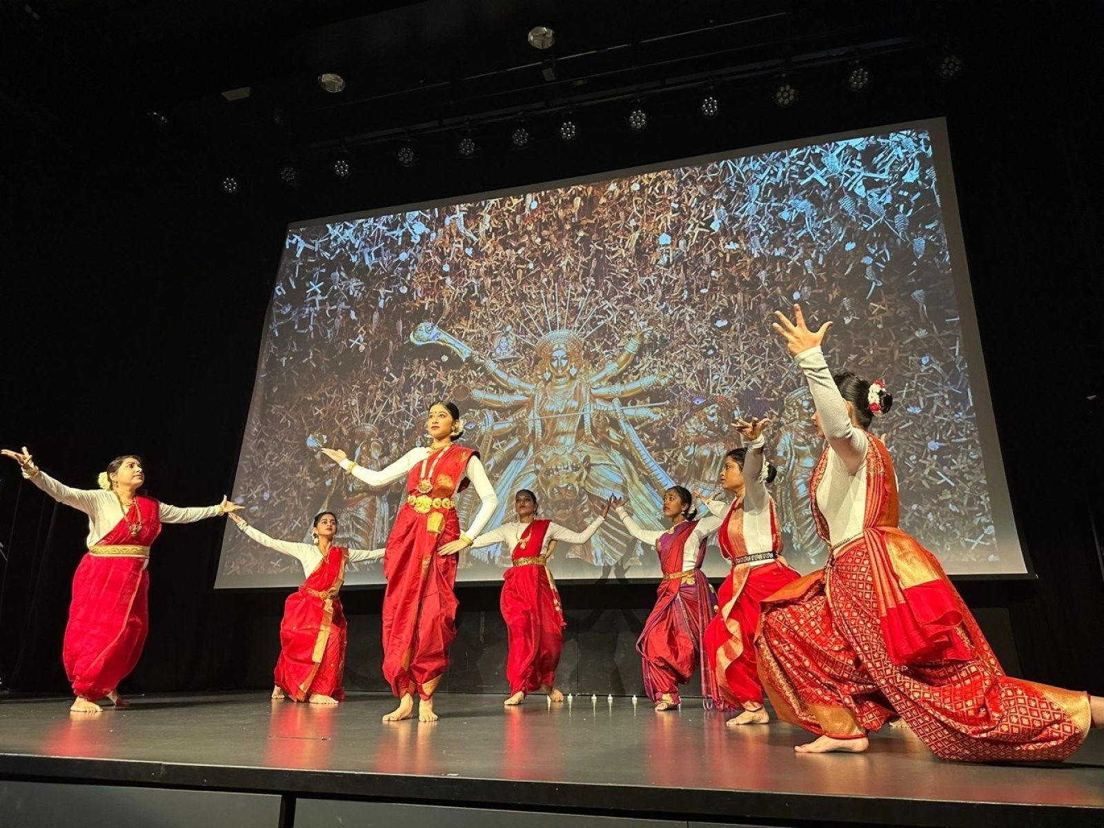 Indian dance performance by Bengali community members during Durga Puja 2023 Espoo